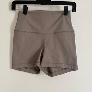 90 Degree By Reflex High-Waisted Taupe Shorts